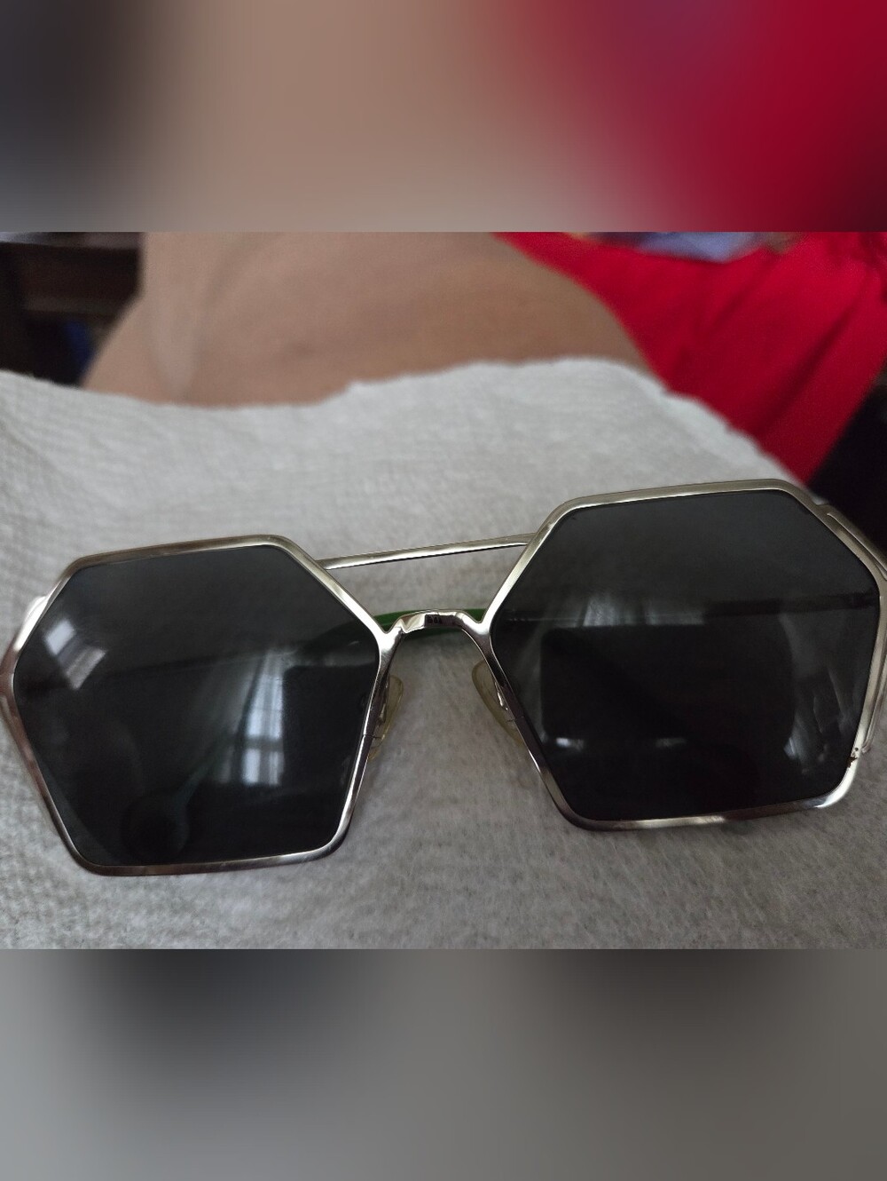 Women’s Vintage l.a. eyewear Gaspar Hexagon Silver Frame Sunglasses
